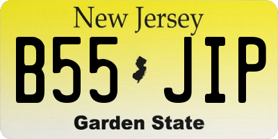 NJ license plate B55JIP
