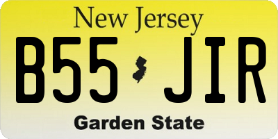 NJ license plate B55JIR