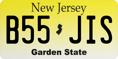 NJ license plate B55JIS