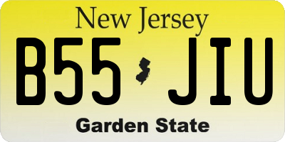 NJ license plate B55JIU