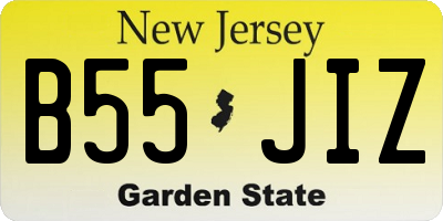 NJ license plate B55JIZ