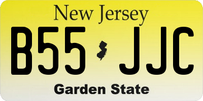 NJ license plate B55JJC