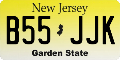 NJ license plate B55JJK