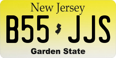 NJ license plate B55JJS