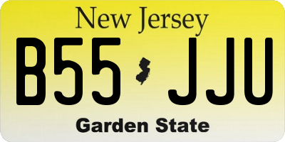 NJ license plate B55JJU