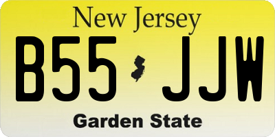 NJ license plate B55JJW