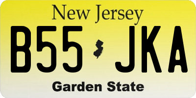NJ license plate B55JKA