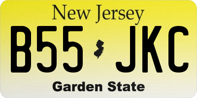 NJ license plate B55JKC