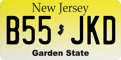 NJ license plate B55JKD