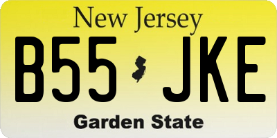 NJ license plate B55JKE