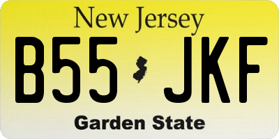 NJ license plate B55JKF