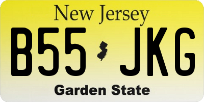 NJ license plate B55JKG