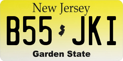 NJ license plate B55JKI