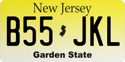 NJ license plate B55JKL