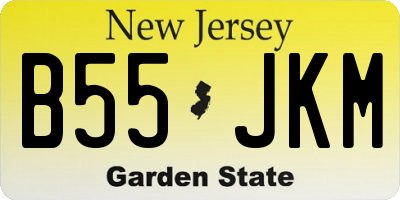 NJ license plate B55JKM