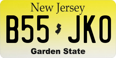 NJ license plate B55JKO