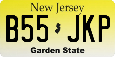 NJ license plate B55JKP
