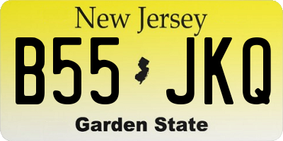 NJ license plate B55JKQ