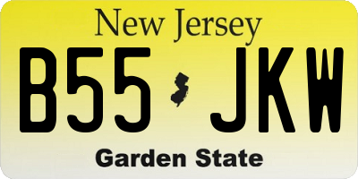 NJ license plate B55JKW