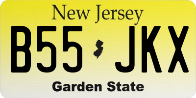 NJ license plate B55JKX