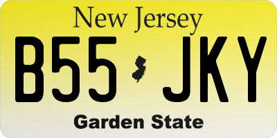 NJ license plate B55JKY