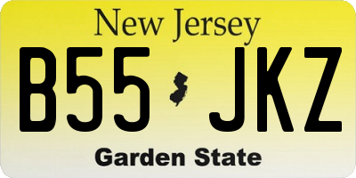 NJ license plate B55JKZ