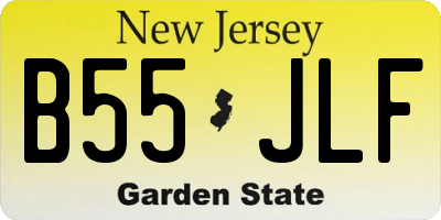 NJ license plate B55JLF