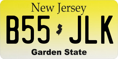 NJ license plate B55JLK