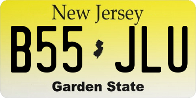 NJ license plate B55JLU