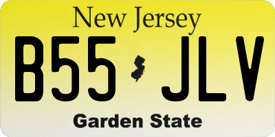 NJ license plate B55JLV