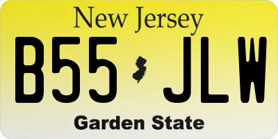 NJ license plate B55JLW