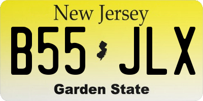 NJ license plate B55JLX