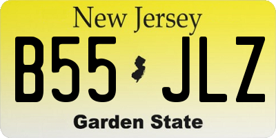 NJ license plate B55JLZ