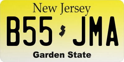NJ license plate B55JMA
