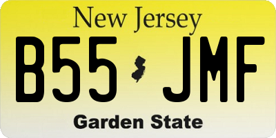 NJ license plate B55JMF