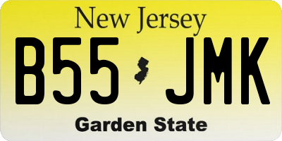 NJ license plate B55JMK