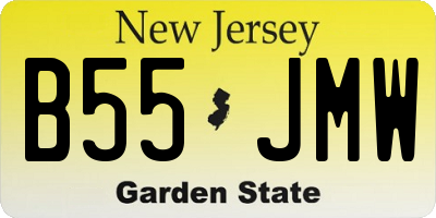 NJ license plate B55JMW