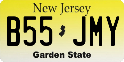 NJ license plate B55JMY
