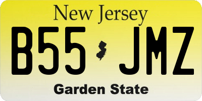 NJ license plate B55JMZ