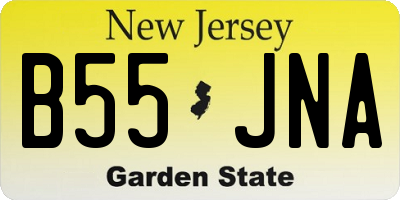 NJ license plate B55JNA