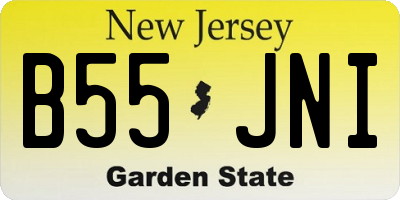 NJ license plate B55JNI