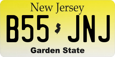 NJ license plate B55JNJ