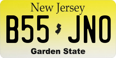 NJ license plate B55JNO