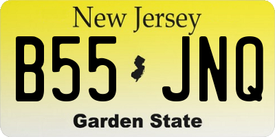 NJ license plate B55JNQ