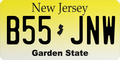 NJ license plate B55JNW