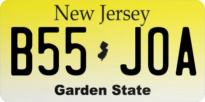 NJ license plate B55JOA