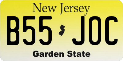 NJ license plate B55JOC