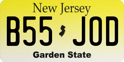 NJ license plate B55JOD