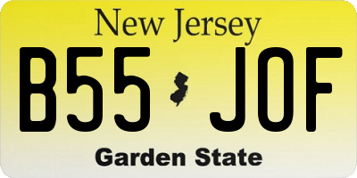 NJ license plate B55JOF