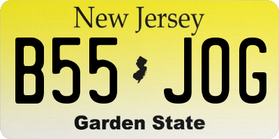 NJ license plate B55JOG